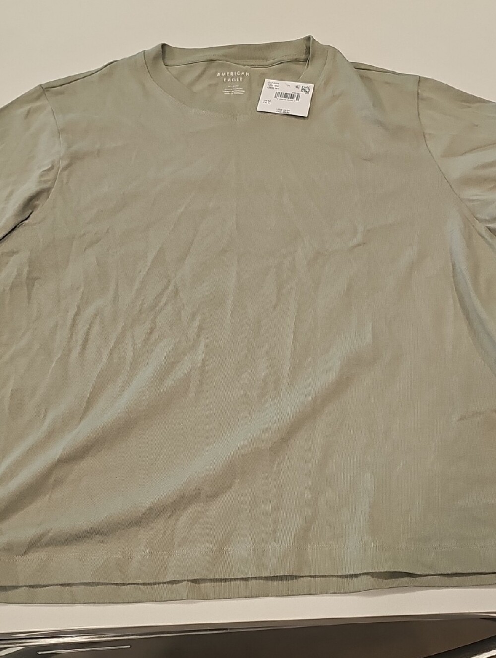 American Eagle Outfitters Women's Sage Green Crew Tee
